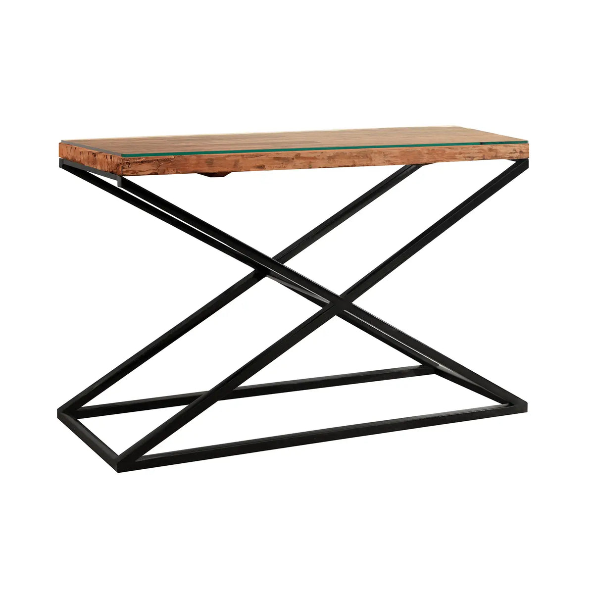 Noir Railway Sleeper Wood Console Table, Matching Furniture Available - Main Image