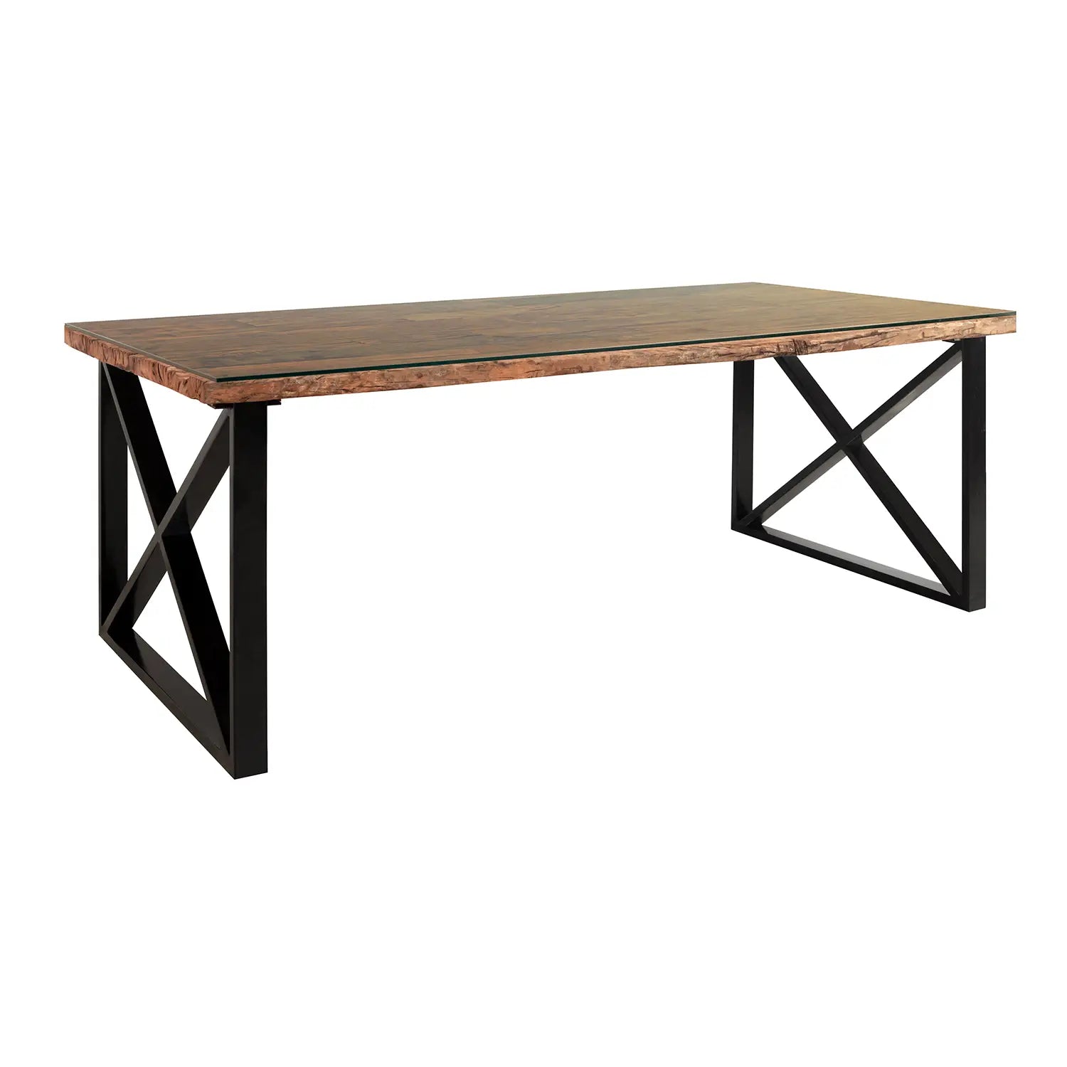 Noir Railway Sleeper Wood Small 1.8M Dining Table