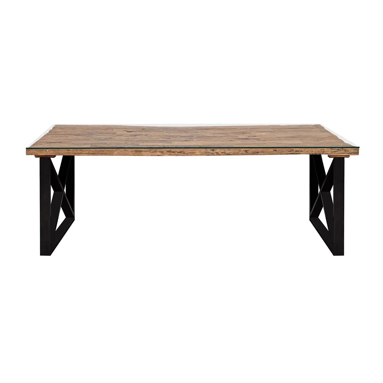 Noir Railway Sleeper Wood Small 1.8M Dining Table