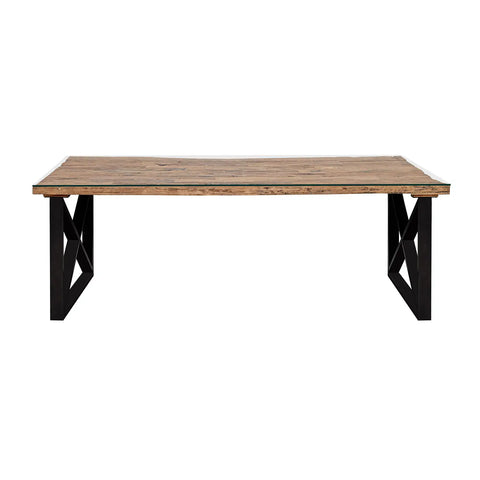 Noir Railway Sleeper Wood Large 2.2M Dining Table, Matching Furniture Available - Dining Table Design