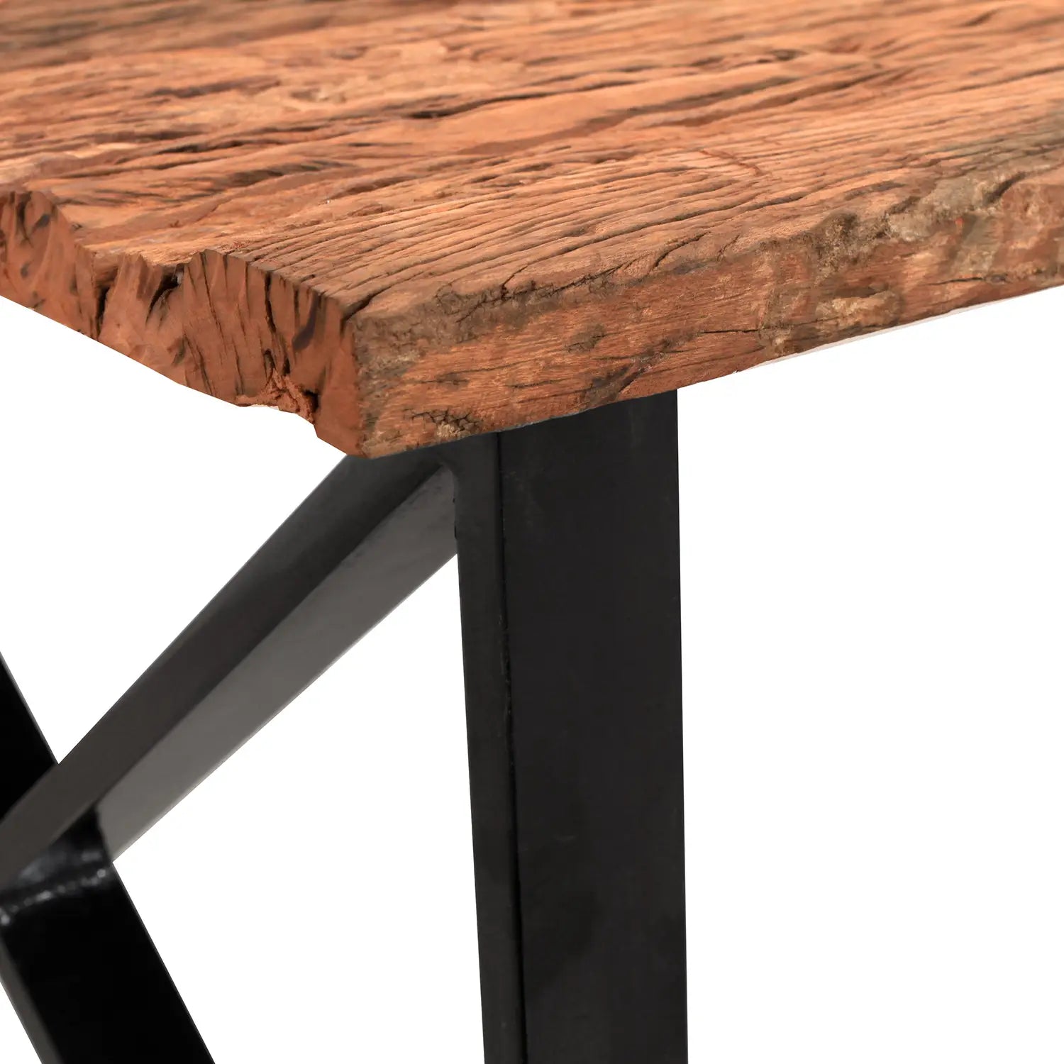 Noir Railway Sleeper Wood Small 1.8M Dining Table