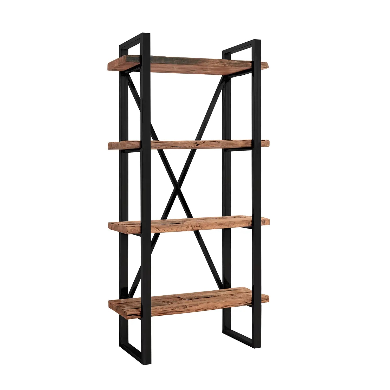 Noir Railway Sleeper Wood Shelf Unit