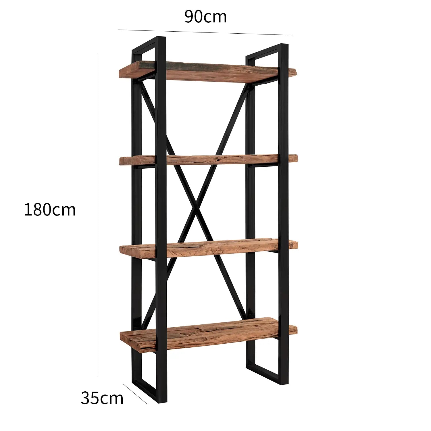 Noir Railway Sleeper Wood Shelf Unit