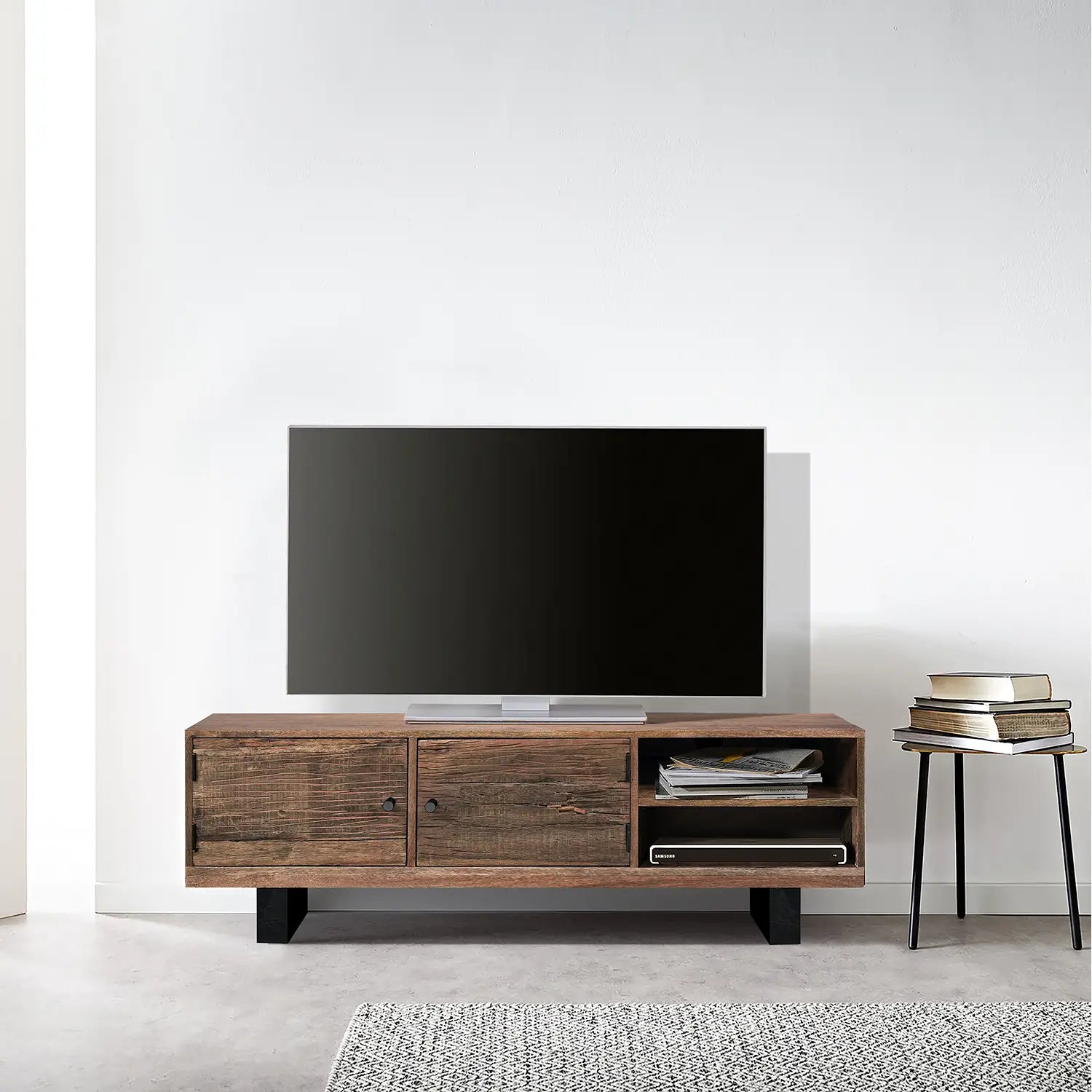 Noir Railway Sleeper Wood TV Unit