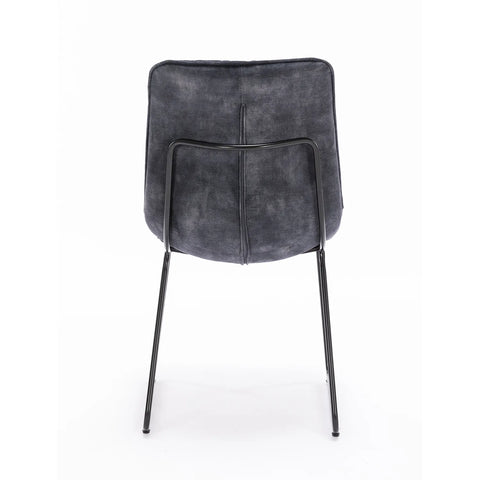 Noaria Charcoal Velvet Set of 6 Dining Chairs, available in Ochre, Charcoal and Green - Back of Chair 