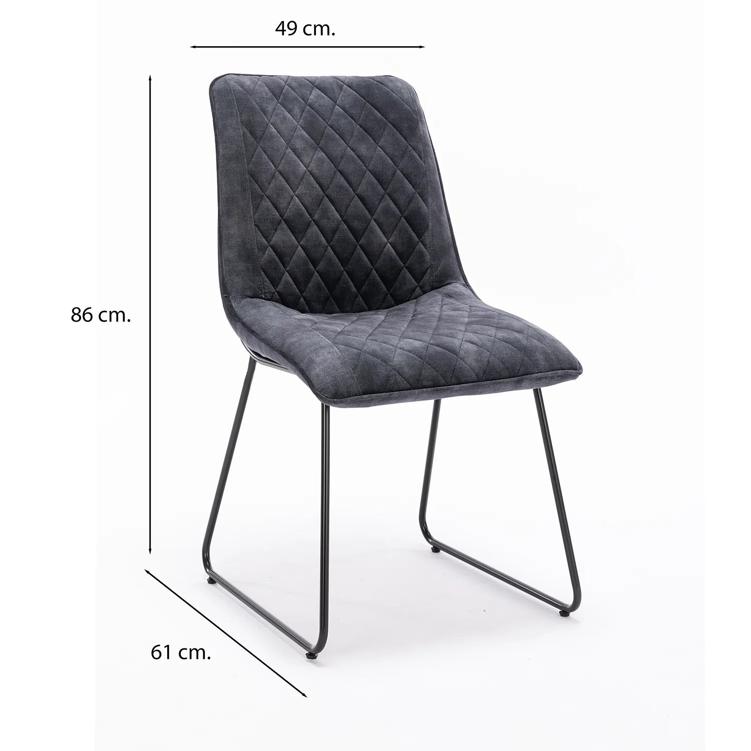 Noaria Charcoal Velvet Set of 4 Dining Chairs