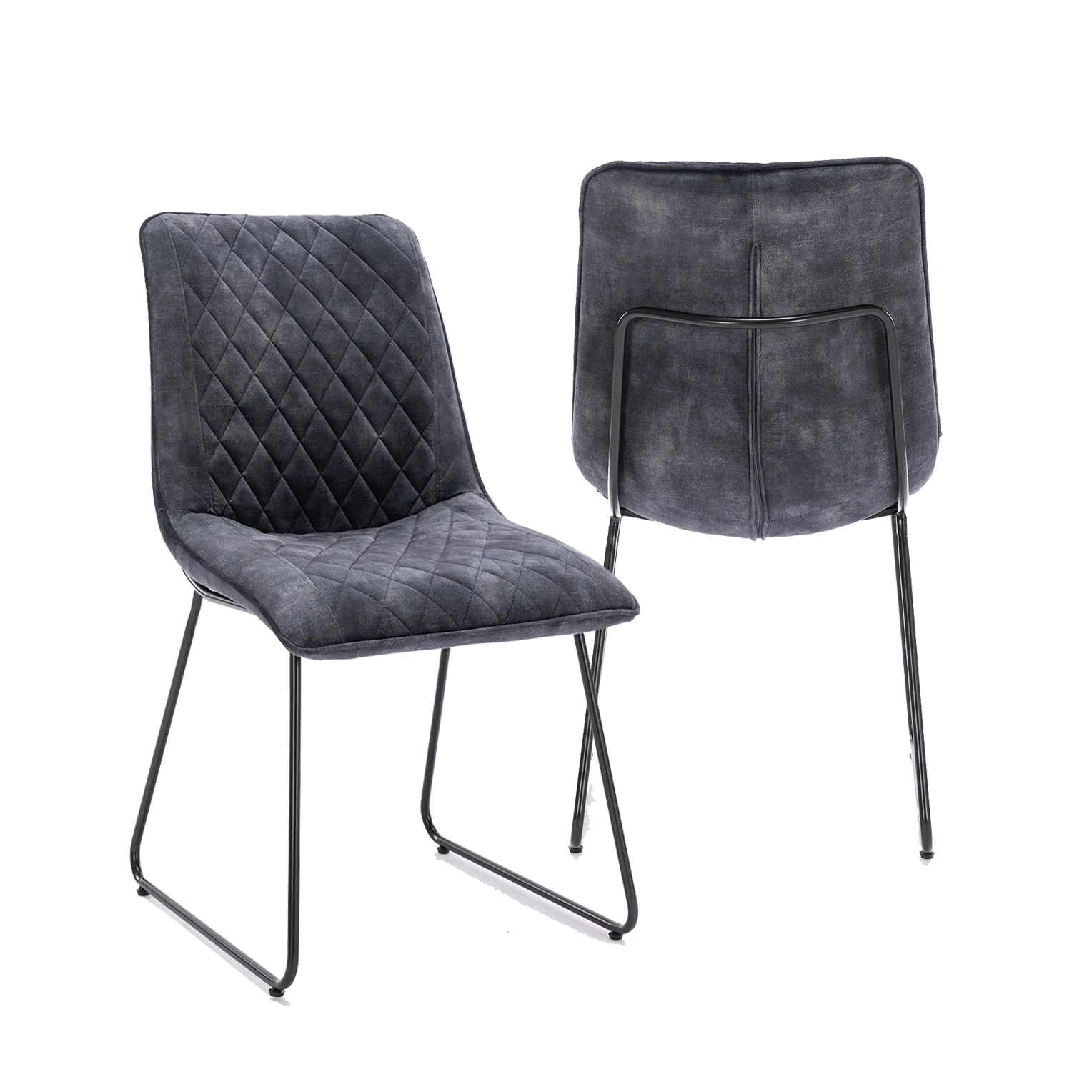 Noaria Charcoal Velvet Set of 4 Dining Chairs