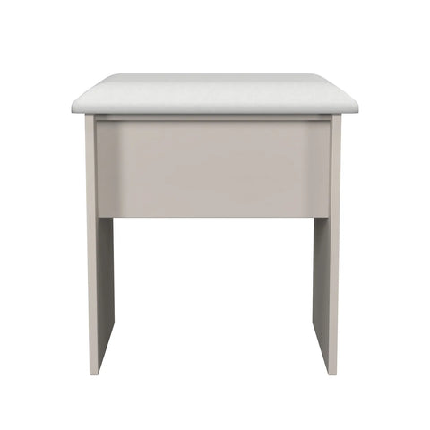 Norfolk Kasmir Ash Single Pedestal Dressing Table, Norfolk is a two colour tone Bedroom Furniture which has Bardilon oak top and painted base. Available in choice of 3 colours White, Kashmir and Grey. Fully Assembled. Quick Delivery - Stool 