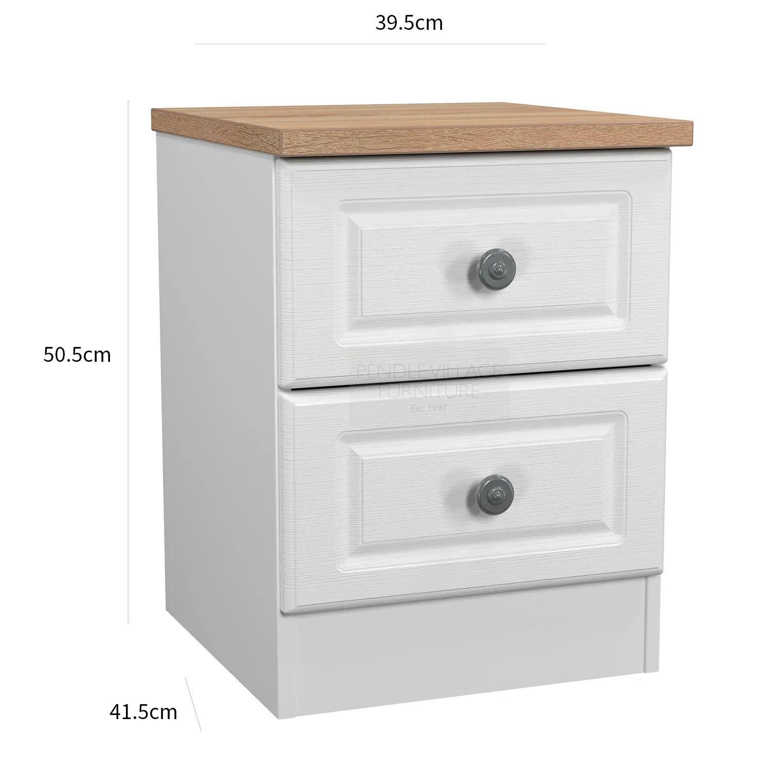 Norfolk 2 Drawer Bedside Cabinet