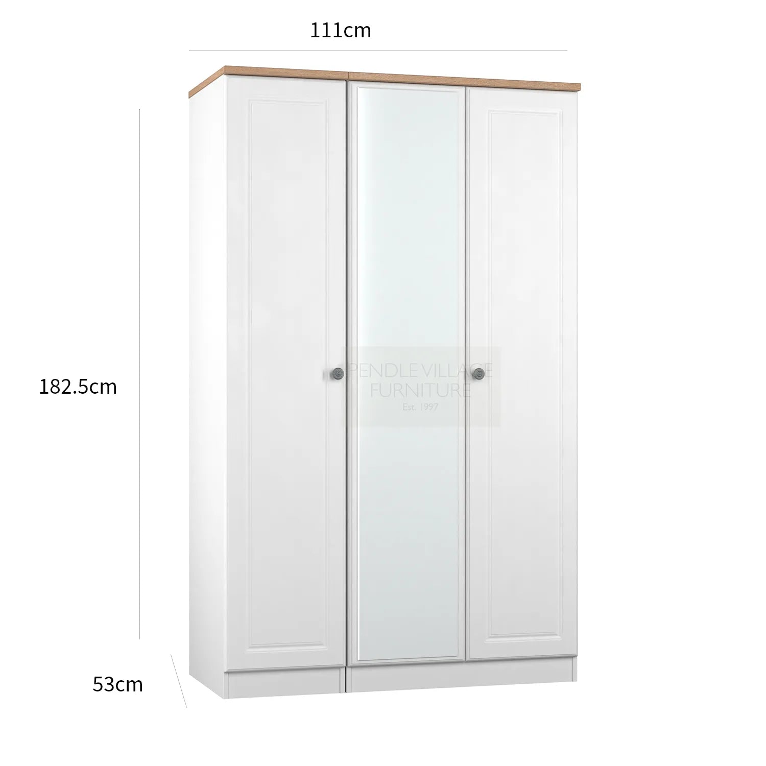 Norfolk 3 Door Wardrobe with Mirror