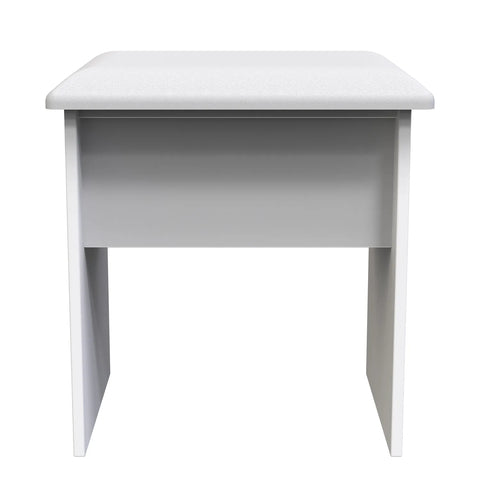 Norfolk White Ash Single Pedestal Dressing Table, Norfolk is a two colour tone Bedroom Furniture which has Bardilon oak top and painted base. Available in choice of 3 colours White, Kashmir and Grey. Fully Assembled. Quick Delivery - Stool 