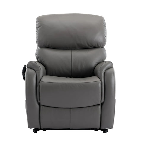 Norman Grey Leather Riser Recliner Chair