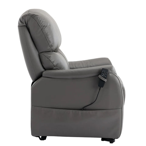 Norman Grey Leather Electric Riser Recliner Chairs near me