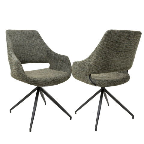 Tweed Green Fabric dining chairs
