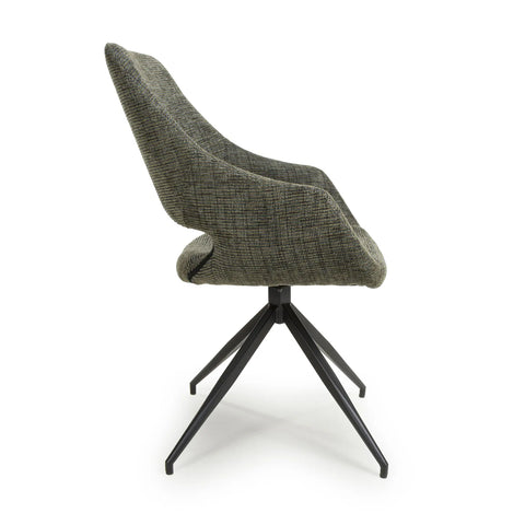 Green Tweed Fabric dining chairs