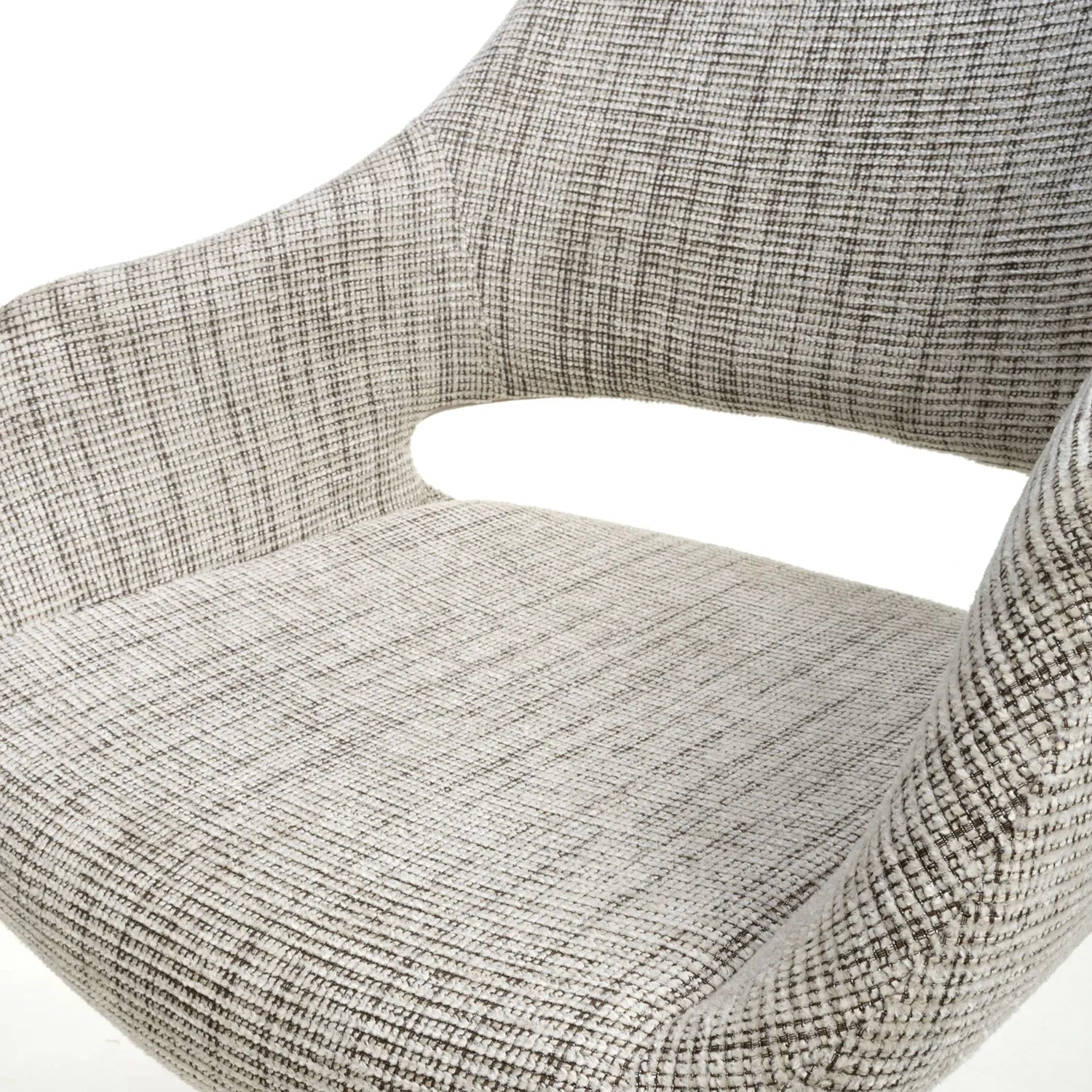 Nova Tweed Fabric Swivel Dining Chairs - Fabric Detailing