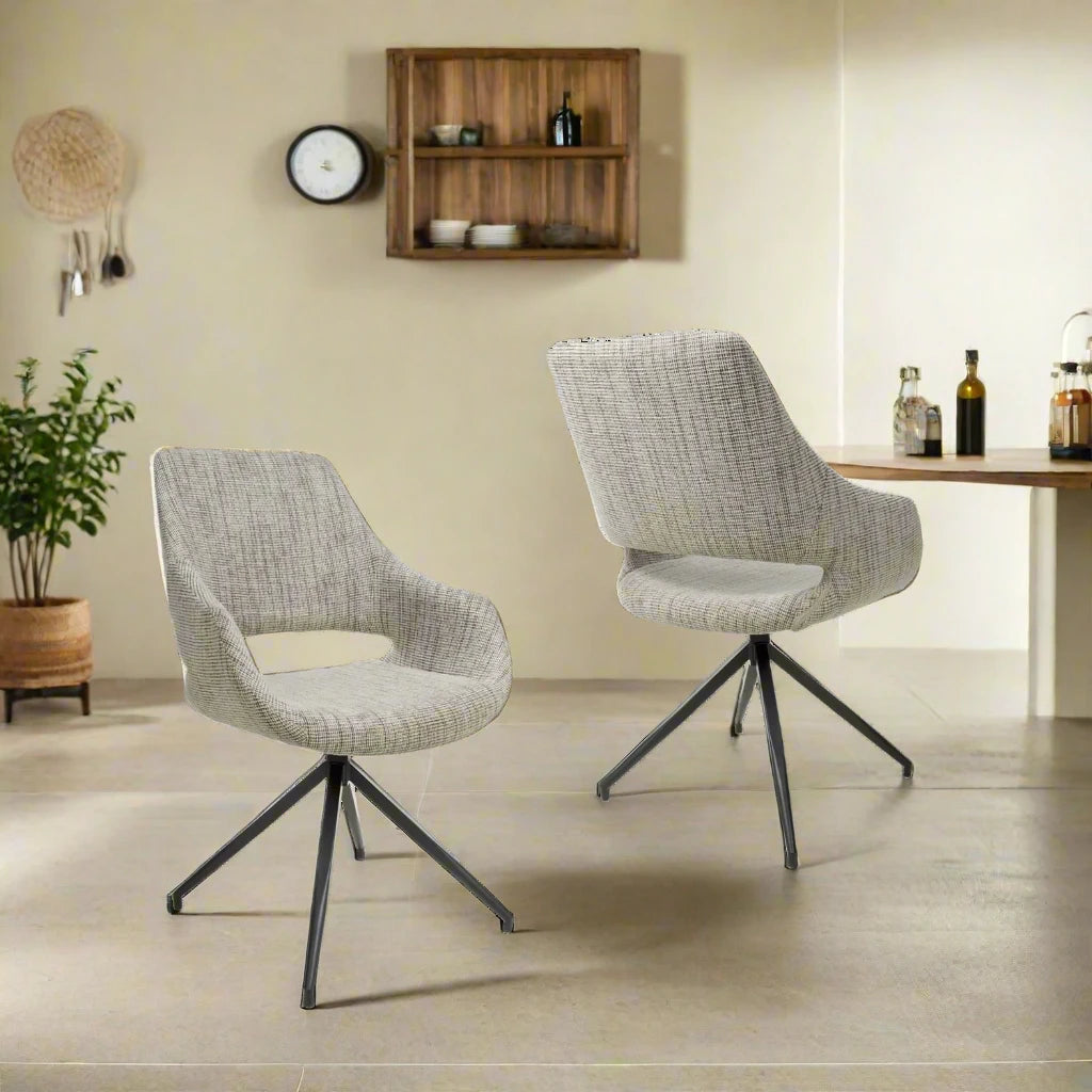 Nova Teed Cream Swivel Dining Chairs