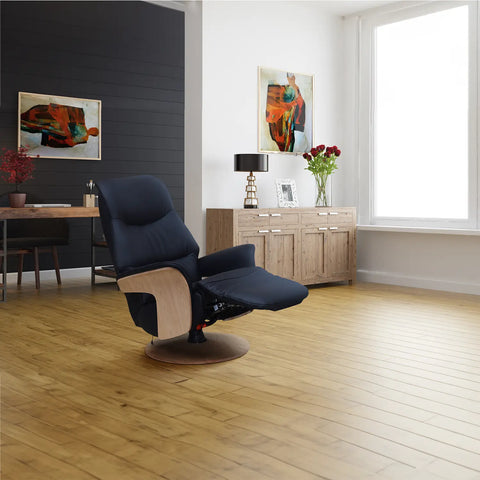 Olaf Leather Look Swivel Recliner Chair - Lifestyle