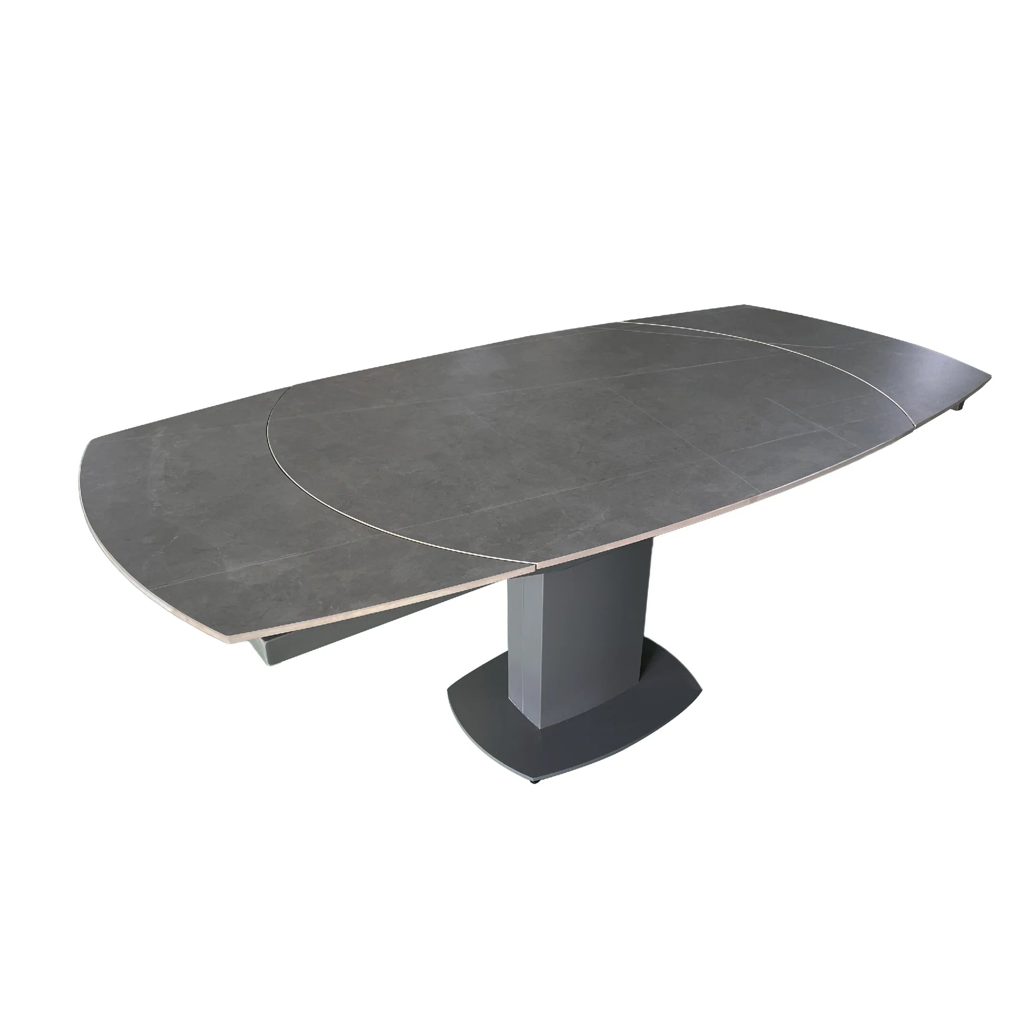 Oliver Matte Grey Ceramic Swivel Extending Dining Table