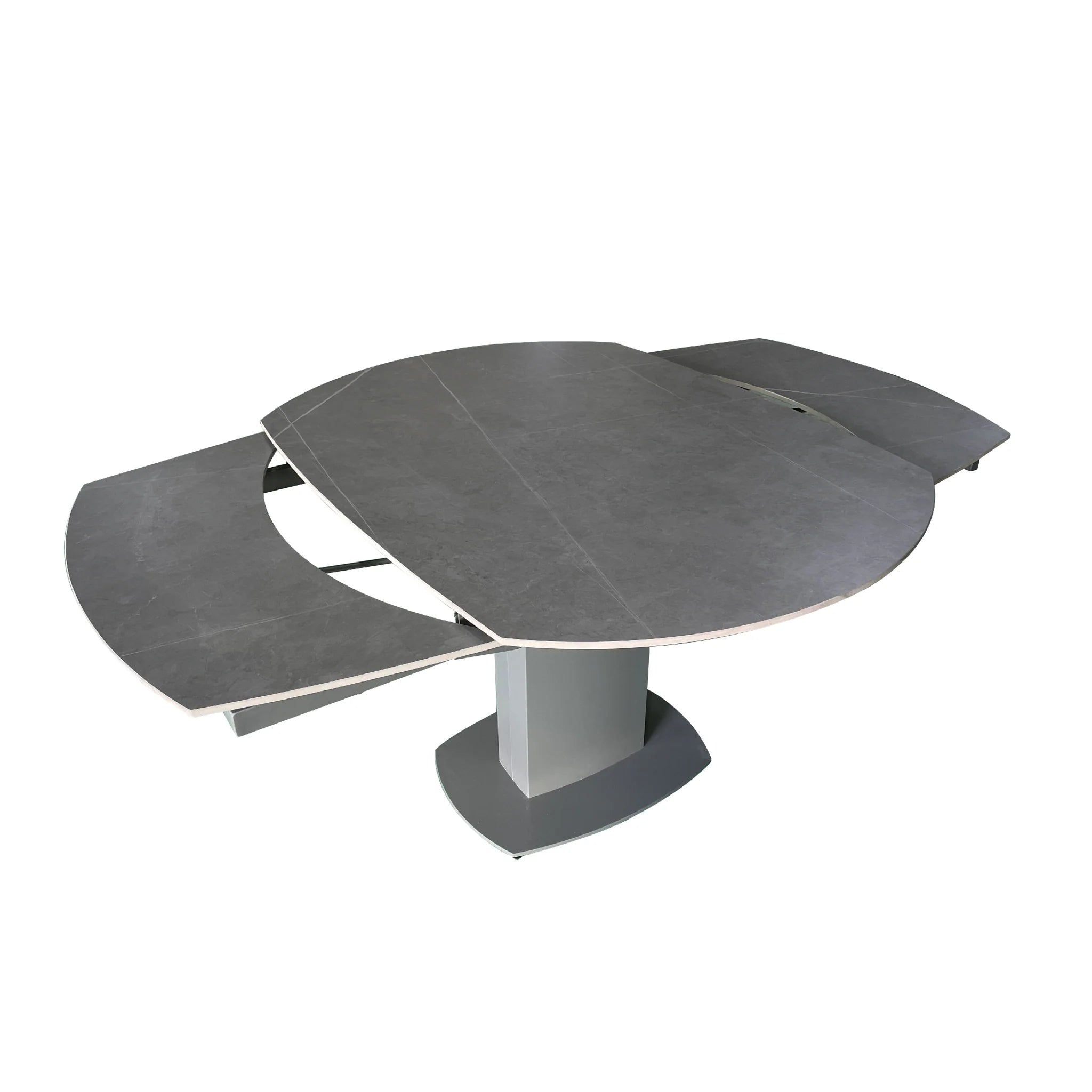 Oliver Matte Grey Ceramic Swivel Extending Dining Table