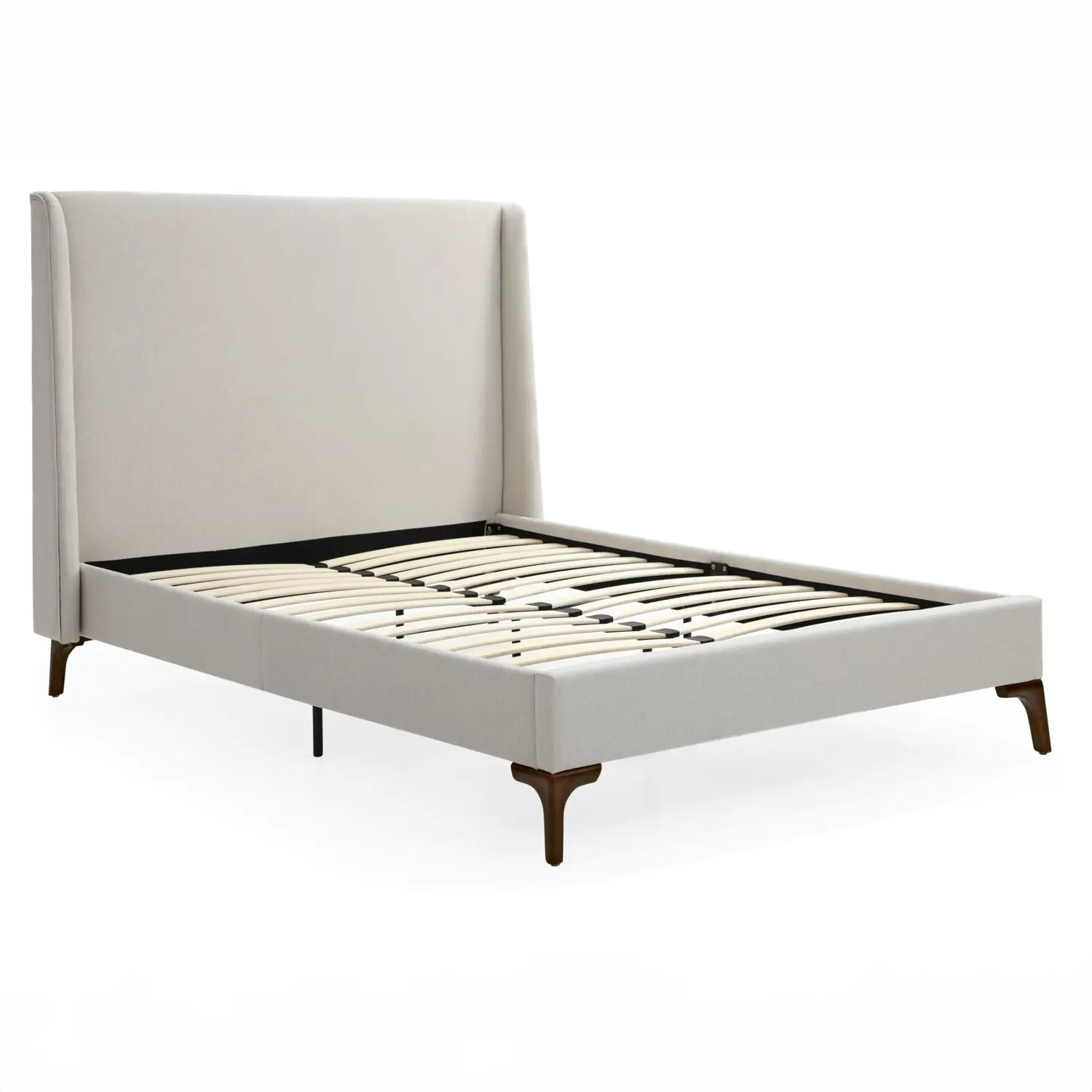 Opulent - Upholstered Bed with Walnut Legs