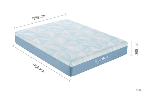 SleepSoul Orion CoolGel 800 Pocket Mattress – Experience cool comfort with 3.5cm cool gel foam and 800 pocket springs. Available in Single, Double, King, and Small Double sizes for personalised sleep perfection. - 4ft 6" Double Mattress Dimensions