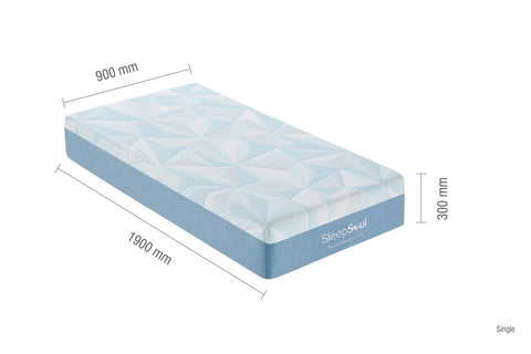 SleepSoul Orion CoolGel 800 Pocket Mattress – Experience cool comfort with 3.5cm cool gel foam and 800 pocket springs. Available in Single, Double, King, and Small Double sizes for personalised sleep perfection. - 3ft single Mattress Dimensions