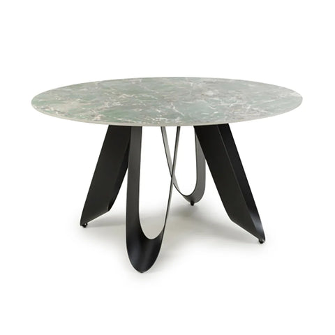 Osaka Round 4 Seater Green Ceramic Top Dining Table