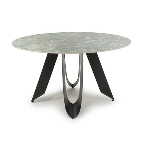 Osaka Round 4 Seater Green Ceramic Top Dining Table