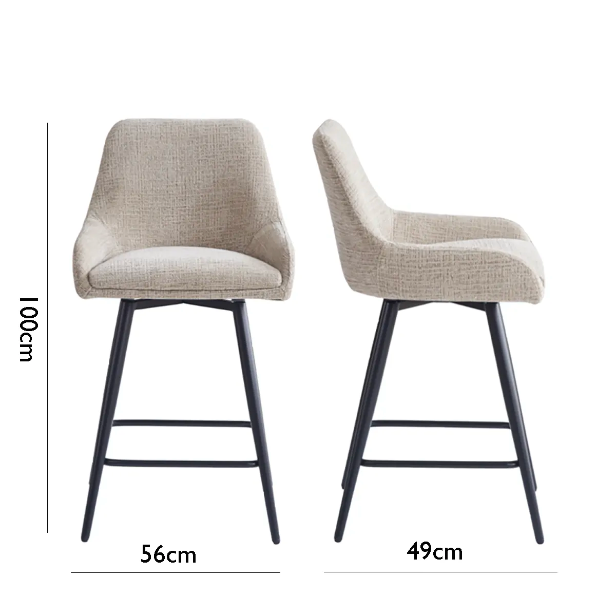 Oscar Fabric Upholstered Counter Stools – Pair