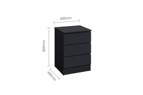 Stockholm 3 Drawer Bedside - Pair