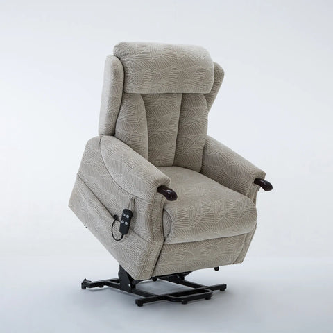 Oslo Brushstroke Cream Dual Motor Riser Recliner Chair