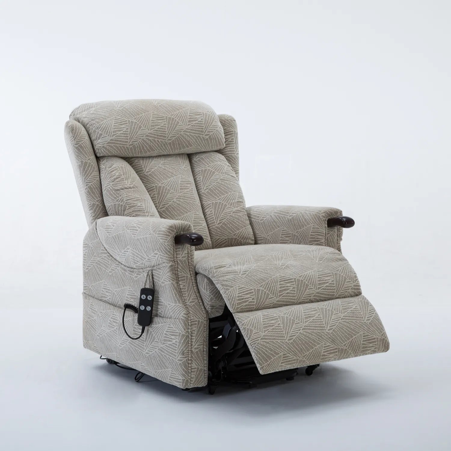 Oslo Brushstroke Cream Mobility Dual Motor Riser Recliner Chair