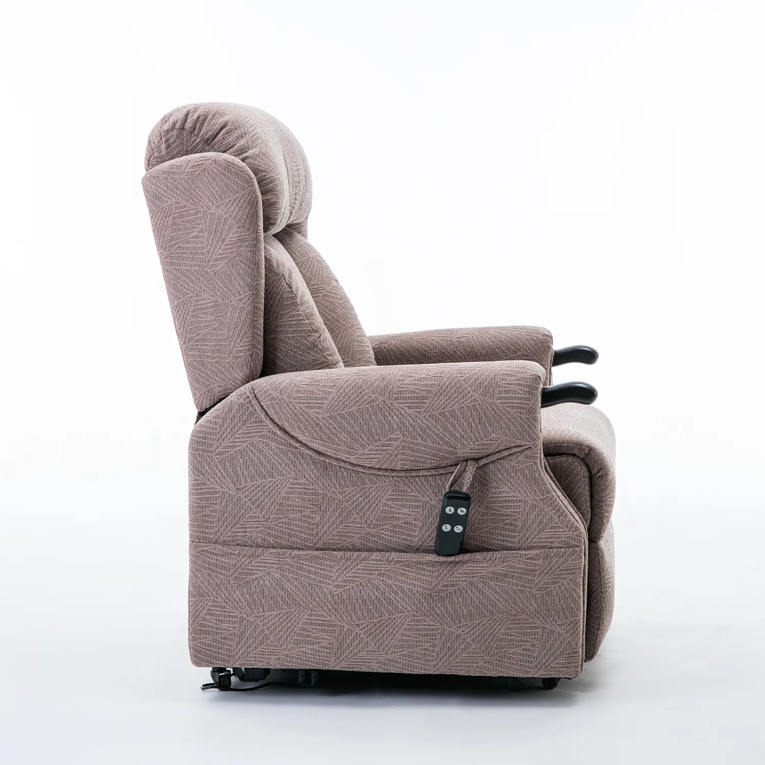 Oslo Dual Motor Riser Recliner Chair in Brushstroke Mocha Fabric