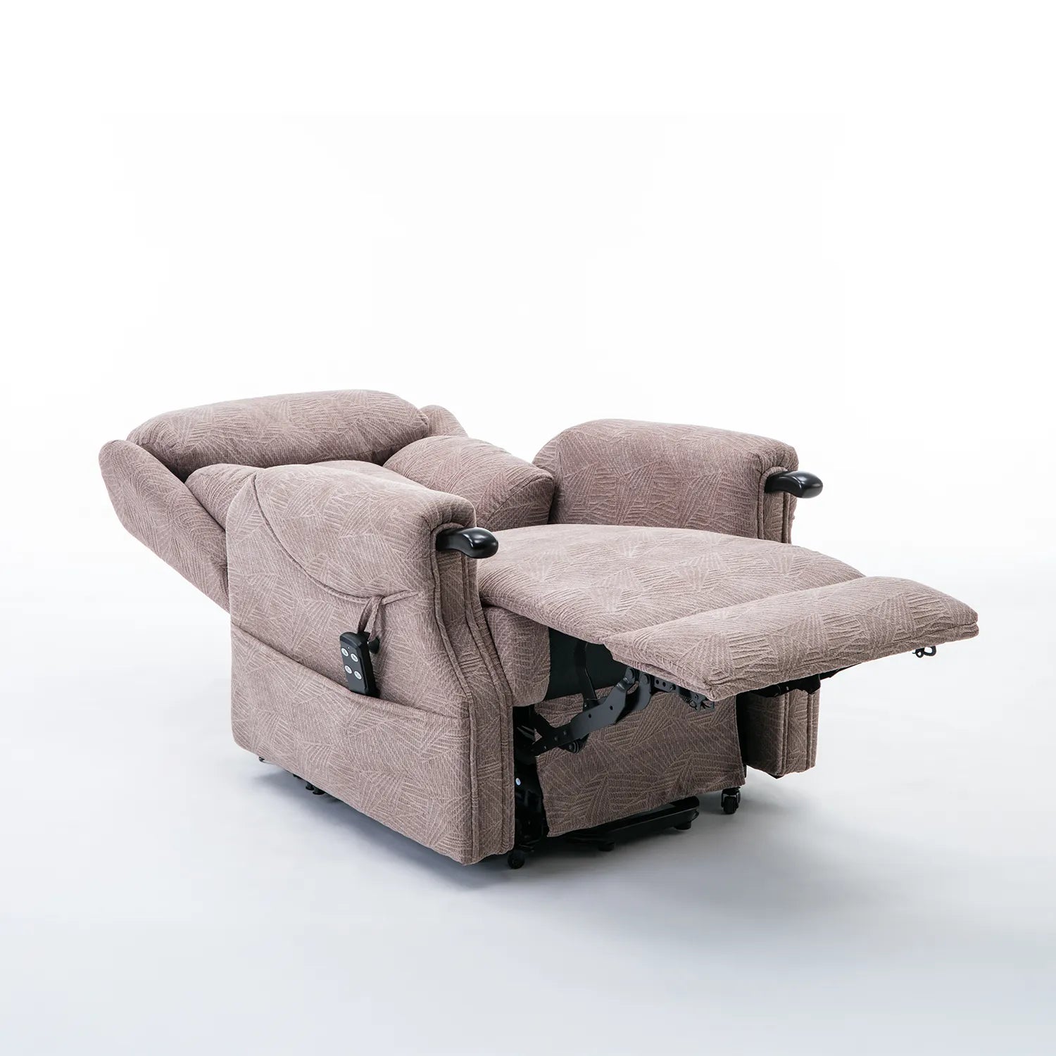 Oslo Dual Motor Riser Recliner Chair in Brushstroke Mocha Fabric