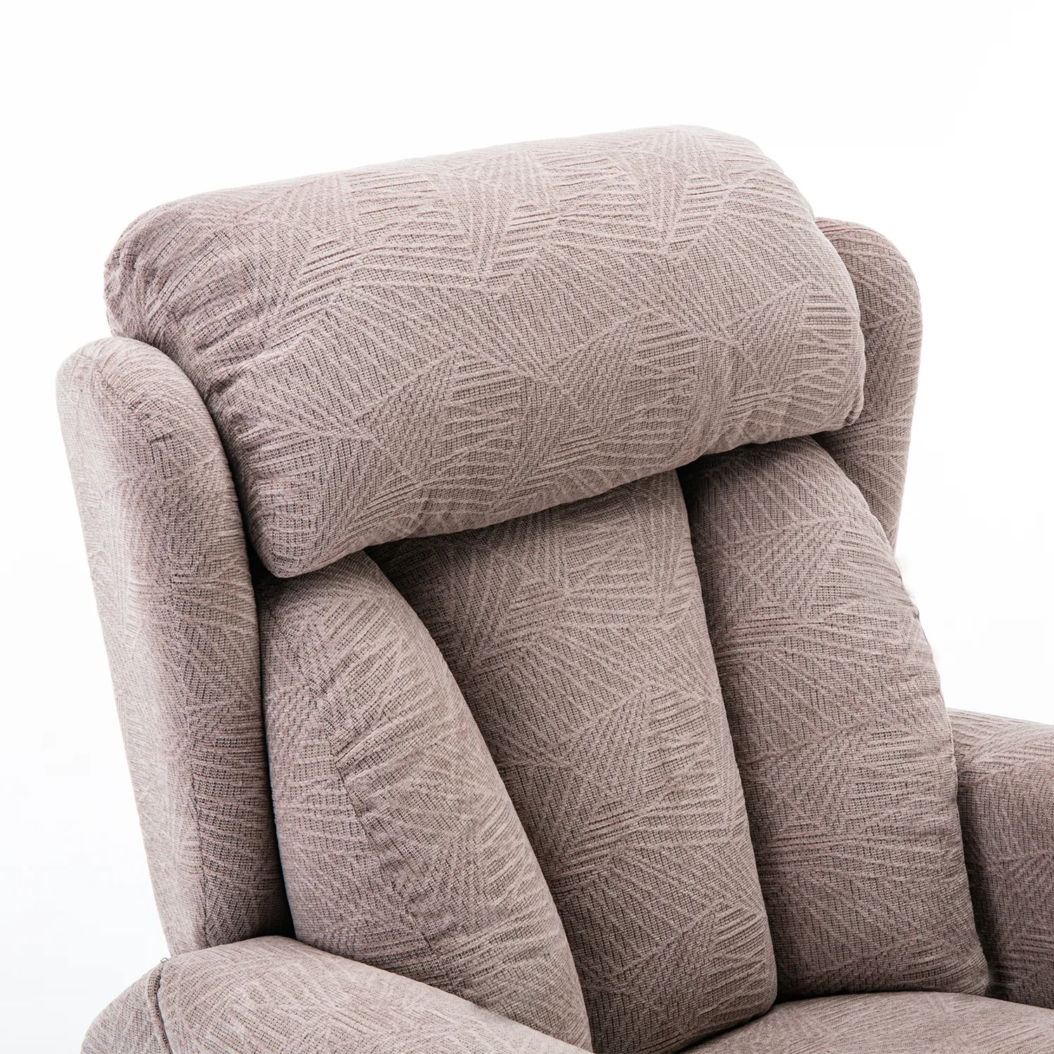 Oslo Dual Motor Riser Recliner Chair in Brushstroke Mocha Fabric