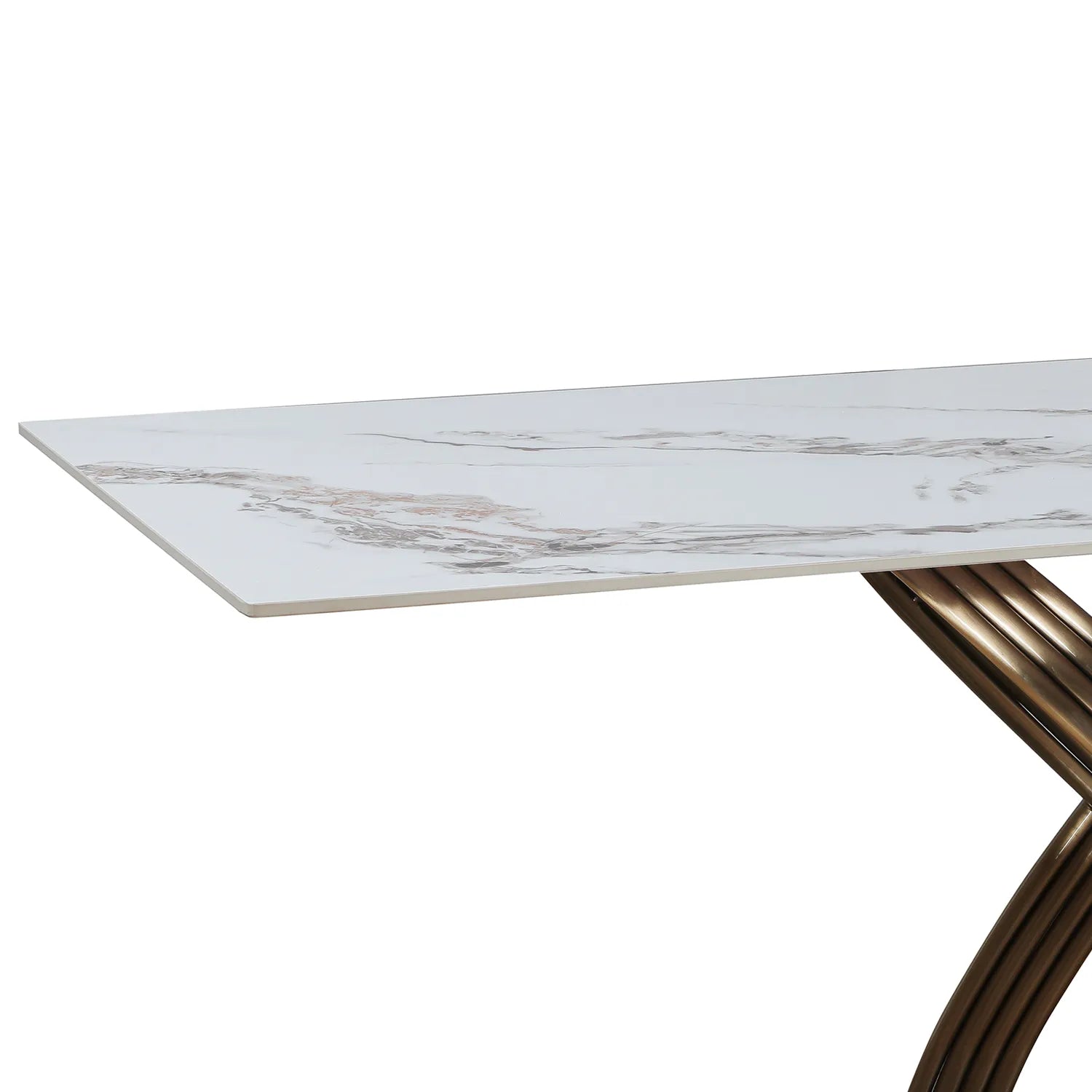 White Sintered stone Dining table