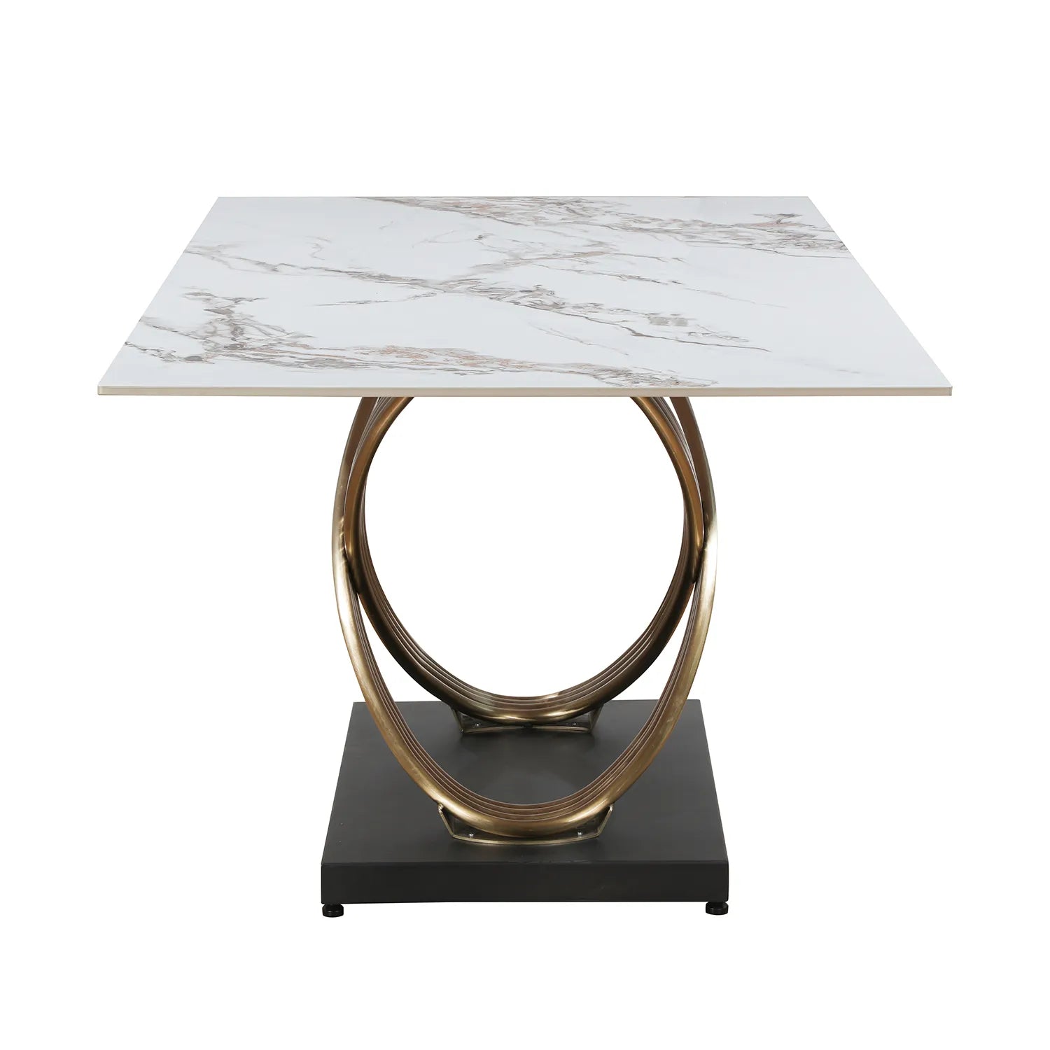 Modern Ceramic  Large Dining Table with Gold Base