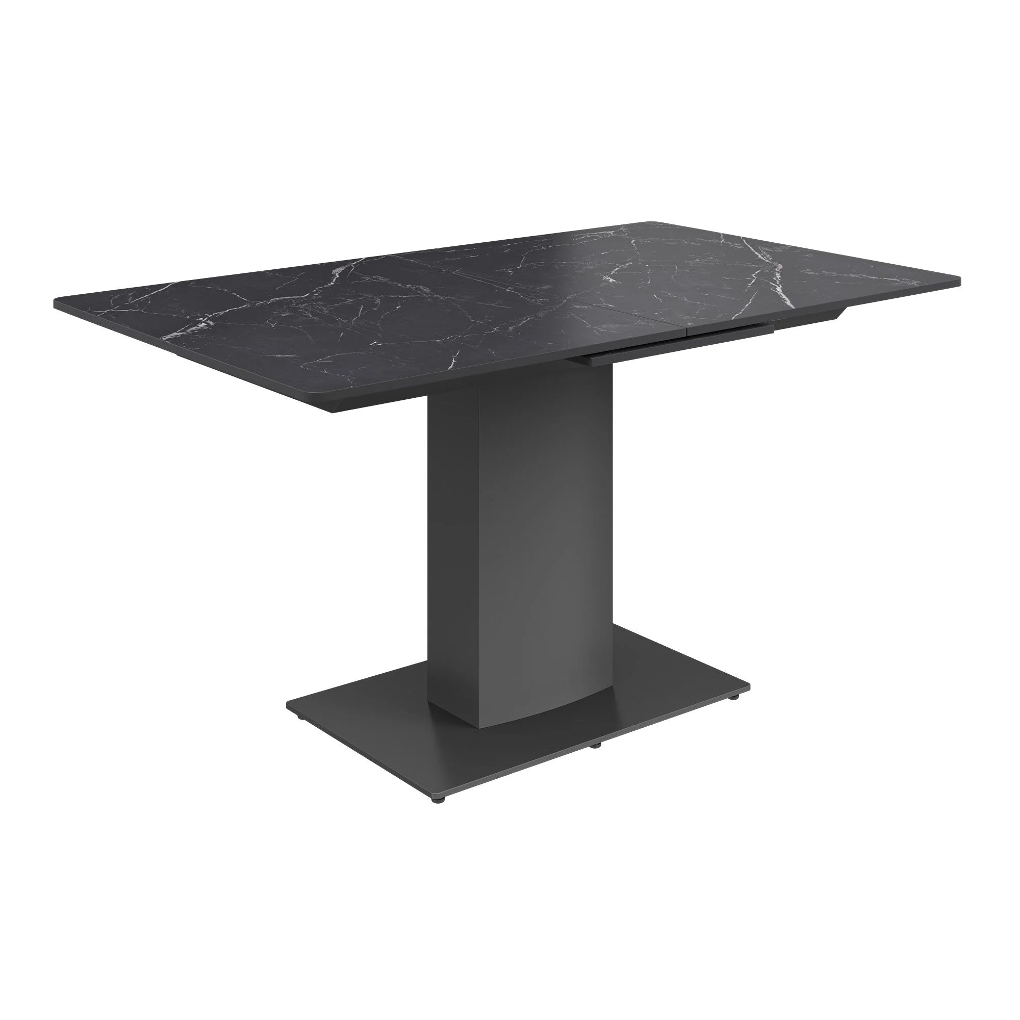 Pavoni 140-180cm Matte Black Ceramic Auto-Rise Extending Dining Table