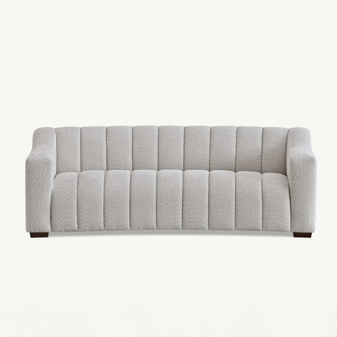 EICHHOLTZ KELLY Inspired  Paloma 3 Seater Sofa upholstered in Oatmeal (cream) Boucle Teddy fabric - Front View