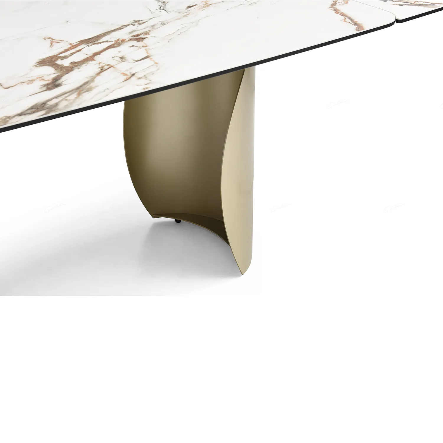 Paoli Matt White & Earth Vein Italian Ceramic Extending Dining Table