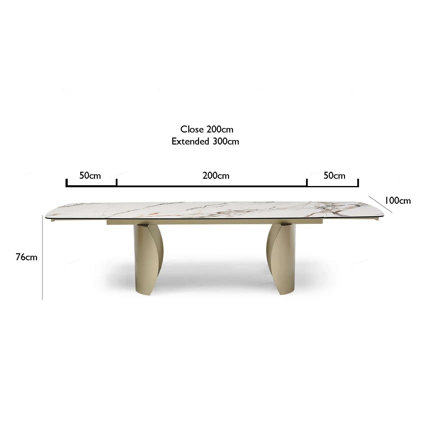 Paoli Matt White & Earth Vein Italian Ceramic Extending Dining Table