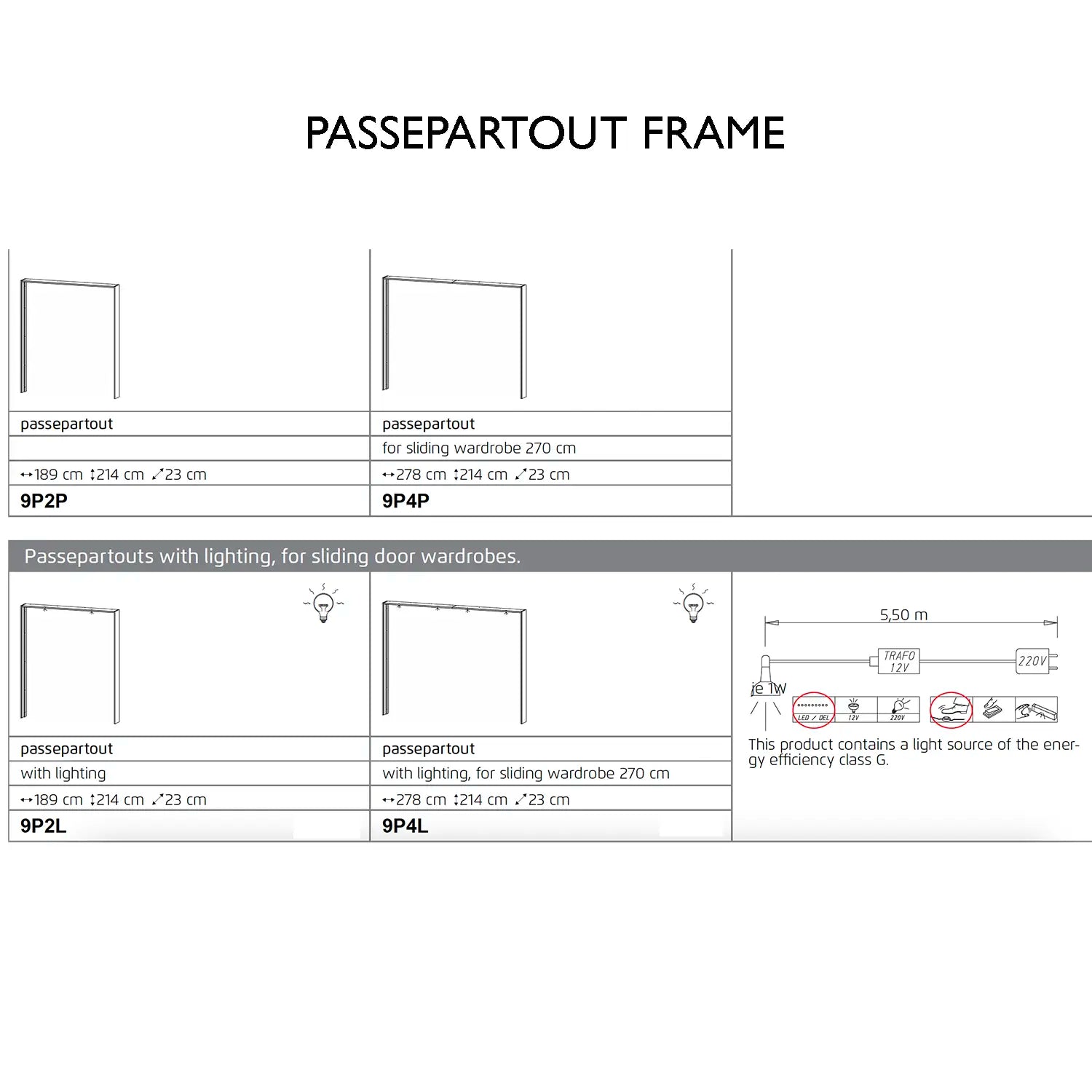 Rauch Elon White Sliding Door Wardrobe ith Drawers & Mirror Width 181cm Height 210cm - Passepartout Frame