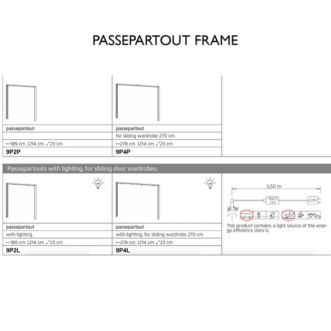 Rauch Elon White Sliding Door Wardrobe ith Drawers & Mirror Width 181cm Height 210cm - Passepartout Frame