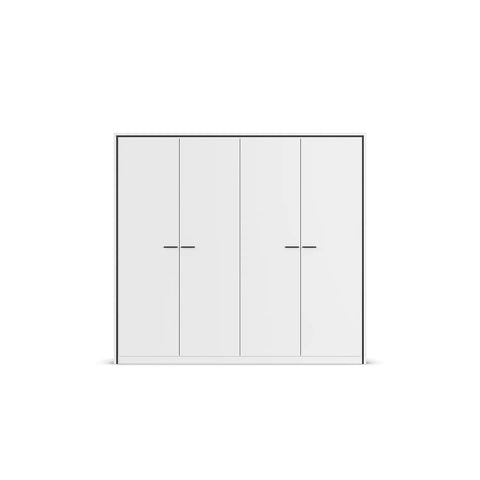 Zolo White 4 Door hinged Wardrobe - 230cm