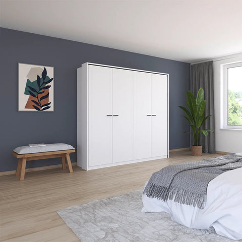 Zolo White 4 Door hinged Wardrobe - 230cm