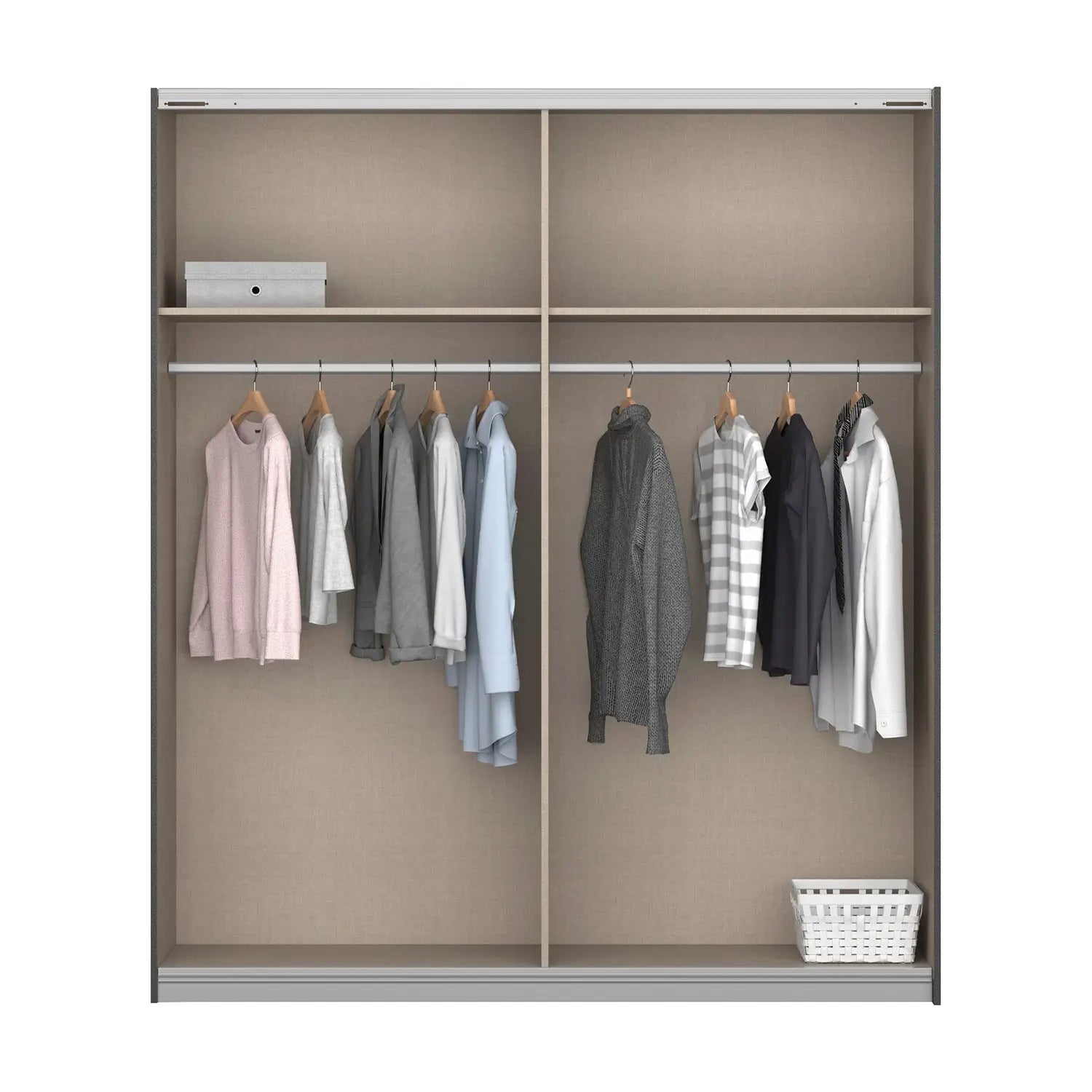 Zolo White 4 Door hinged Wardrobe With Mirror - 230cm