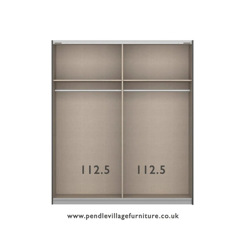 Zolo White 4 Door hinged Wardrobe With Mirror - 230cm