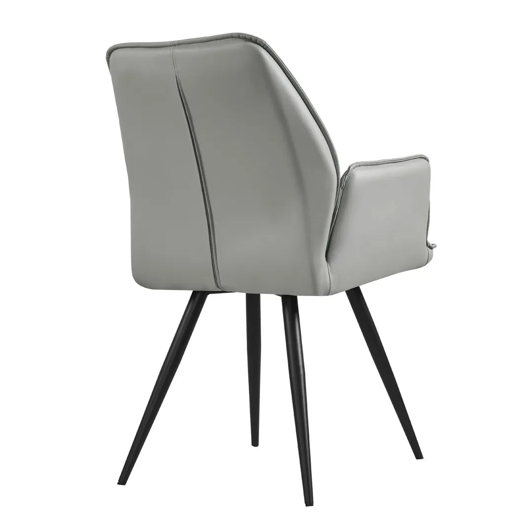 Solace Light Grey PU Dining Chairs, Set of 4