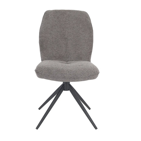 Perla Set of 4 Grey Fabric Swivel Dining Chairs
